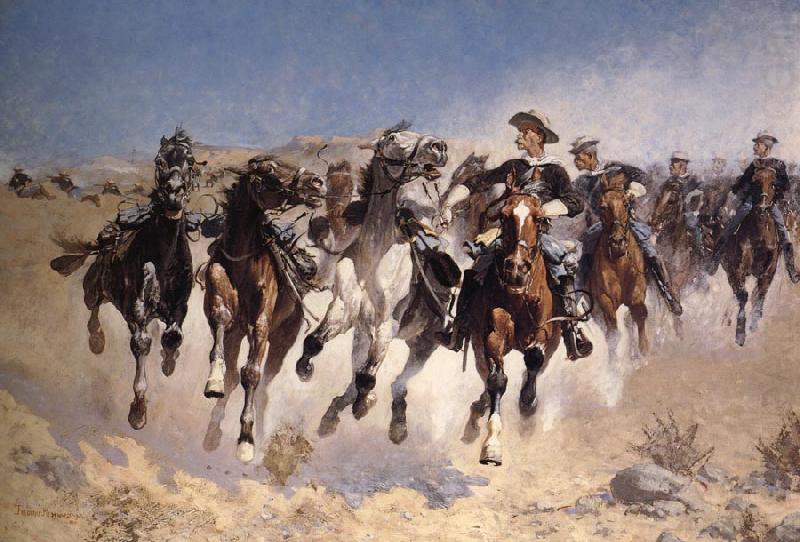 Frederic Remington Dismounted:The Fourth Trooper Moving the Led Horses china oil painting image
